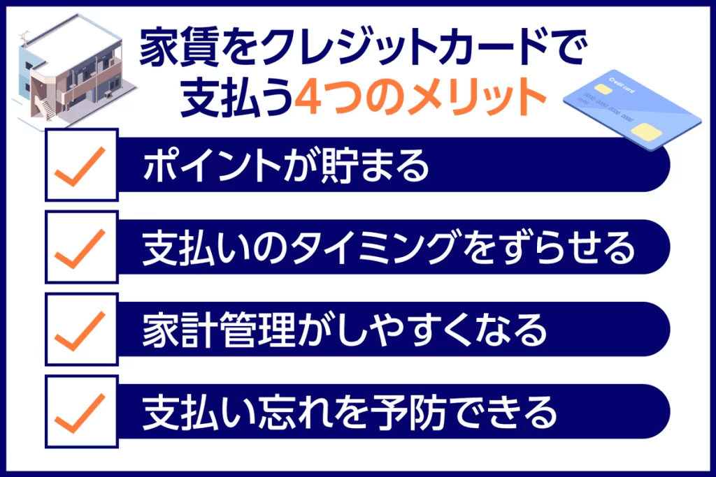 家賃をクレジットカードで払うメリット4つ